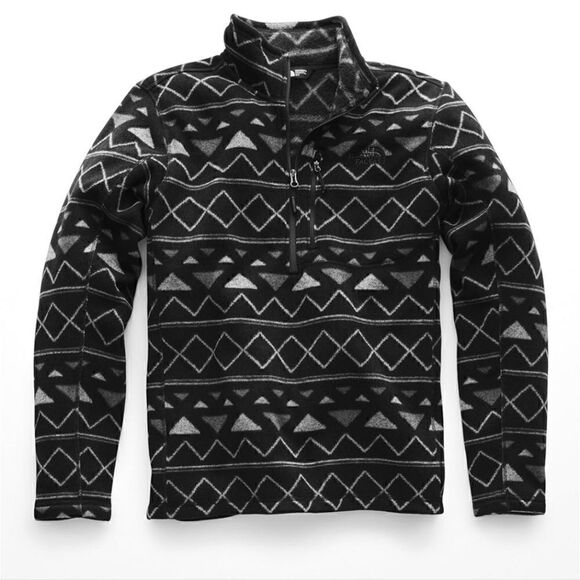 THE NORTH FACE Novelty Gordon Lyons Quarter Zip Black/Gray Geometric Print | L - Picture 1 of 10